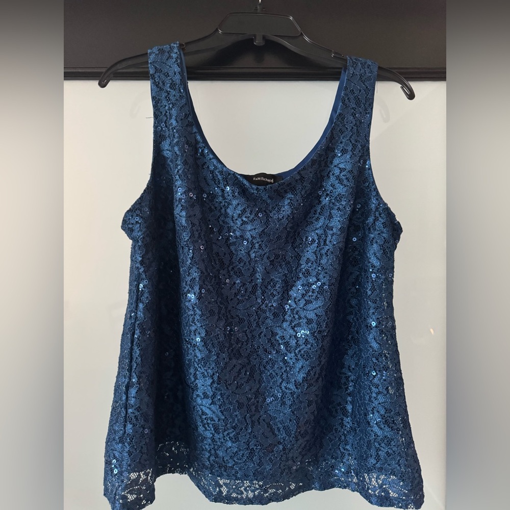 NWT sequins tank top evening large size 12